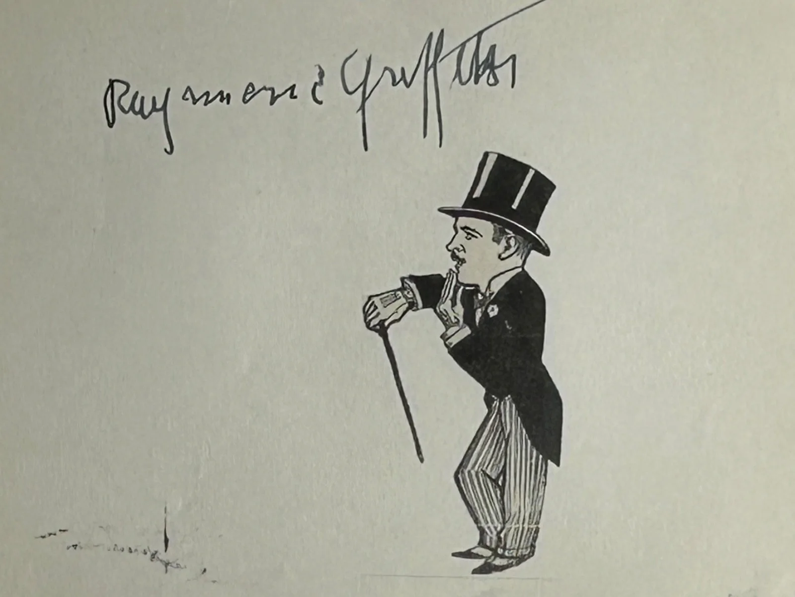RAYMOND GRIFFITH SIGNED—SILENT COMIC—Bebe Daniels Mack Sennett Robert Benchley, image 3