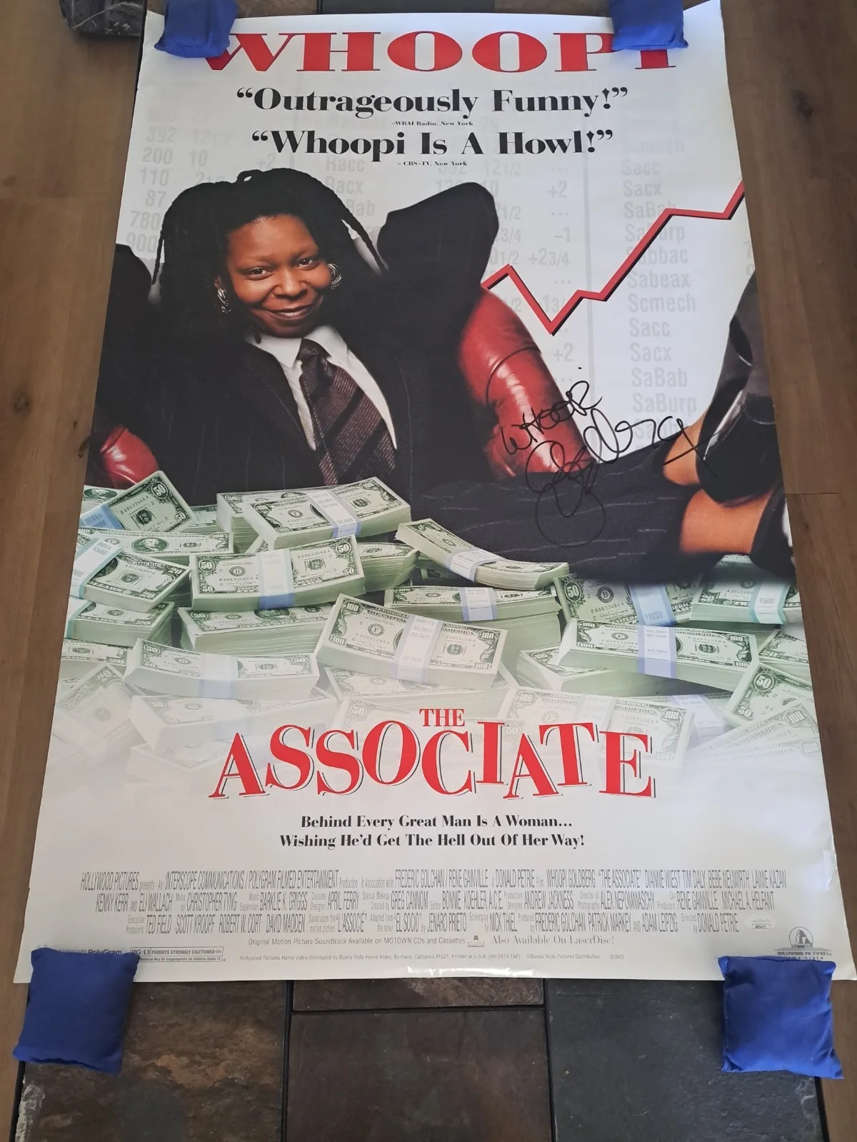 Whoopi Goldberg — WHOOPI GOLDBERG SIGNED "THE ASSOCIATE" MOVIE POSTER 27x40 JSA COA