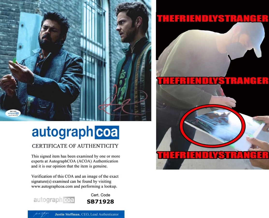 JACK QUAID — Jack Quaid signed "THE BOYS" 8x10 Photo i EXACT PROOF Butcher & Hughie ACOA COA