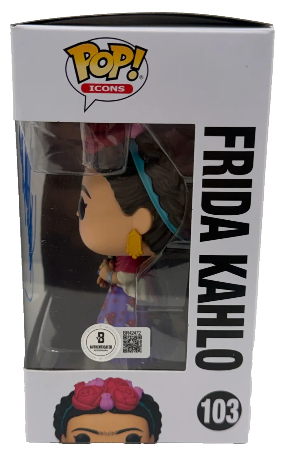 Salma Hayek — Salma Hayek Signed Frida Kahlo Funko Authentic Autograph Beckett, image 2