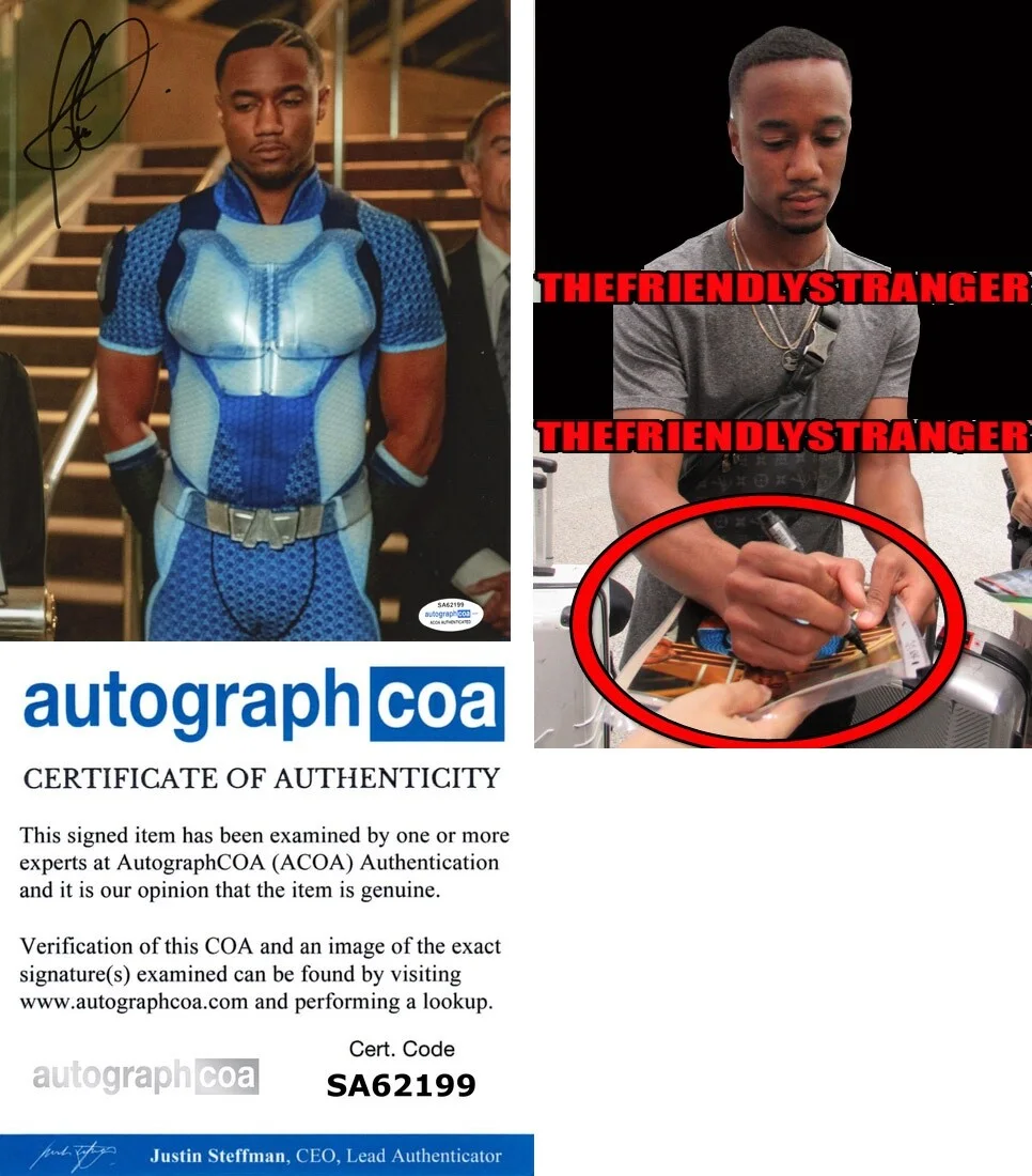 JESSIE T. USHER — Jessie T. Usher signed "THE BOYS" 8x10 Photo a EXACT PROOF A-Train ACOA COA
