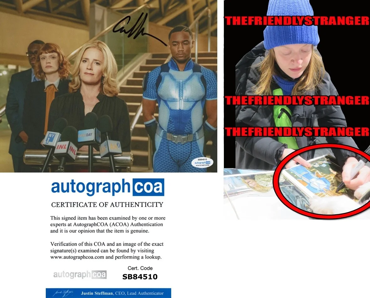 COLBY MINIFIE — Colby Minifie signed "THE BOYS" 8x10 Photo a EXACT PROOF Ashley A-Train ACOA COA