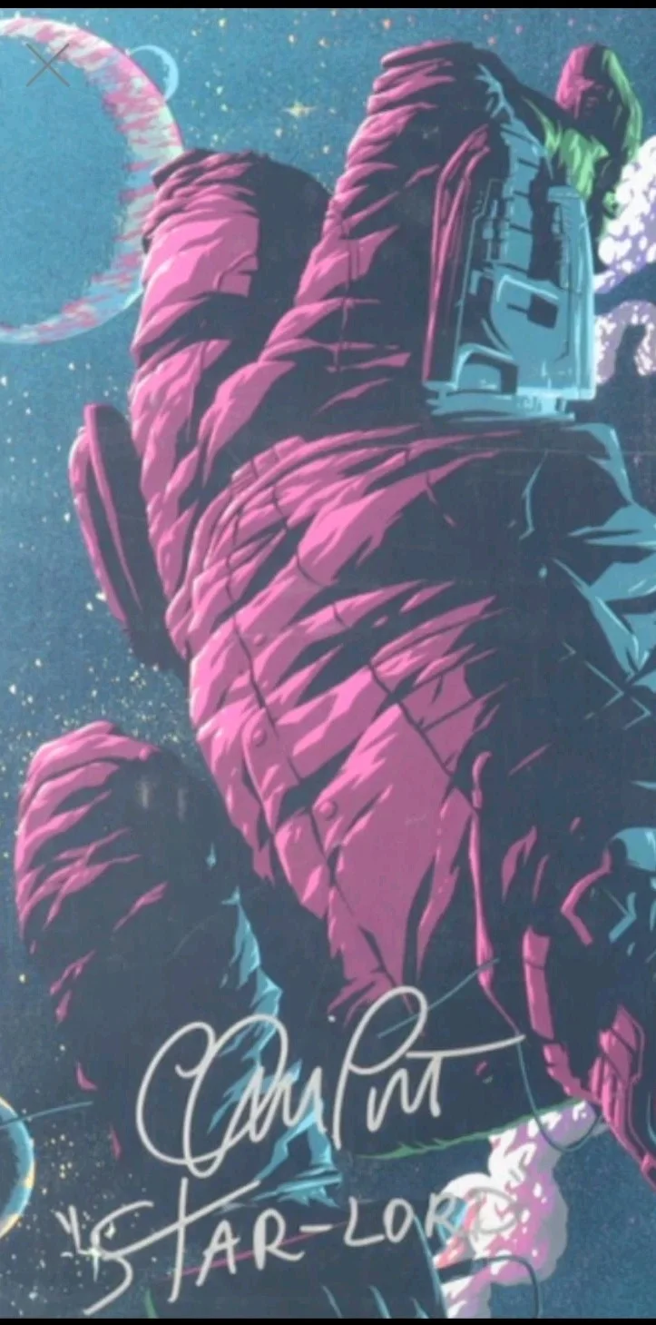 CHRIS PRATT — Chris Pratt Signed Guardians Of The Galaxy Foil Poster 24x36 ACOA Cer" Star Lord, изображение 5