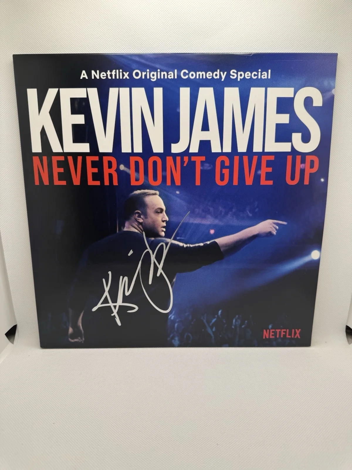 Kevin James — Kevin James Signed Vinyl Never Don't Give Up Autograph Comedy Album JSA COA LP