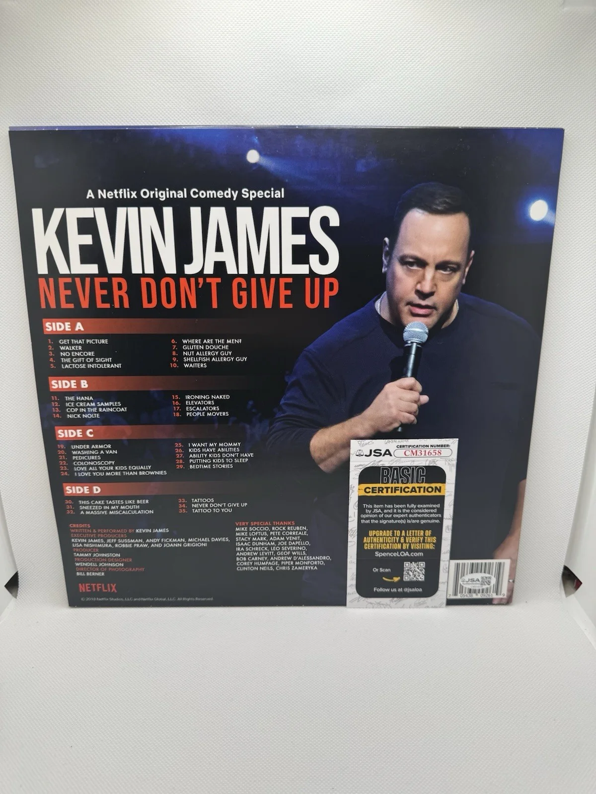 Kevin James — Kevin James Signed Vinyl Never Don't Give Up Autograph Comedy Album JSA COA LP, image 4