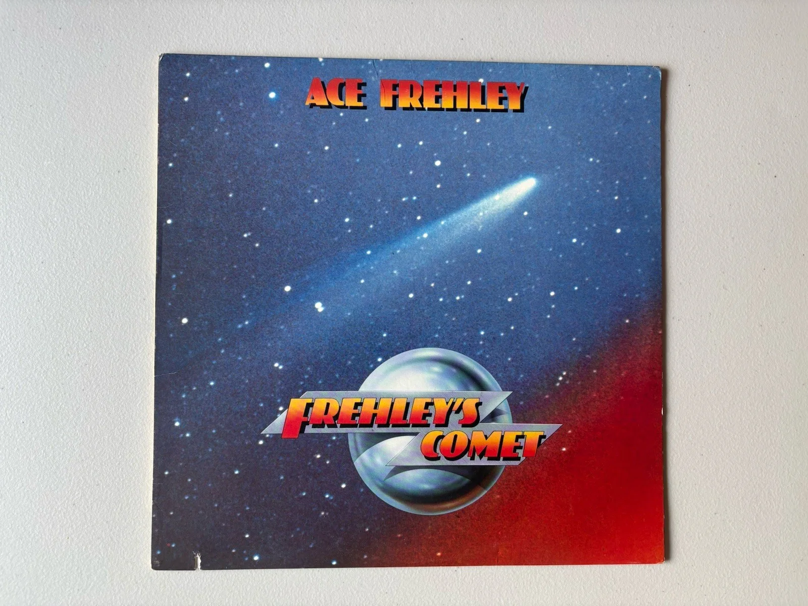 ACE FREHLEY + BAND SIGNED FREHLEY’S COMET VINYL LP BY ALL 4 Rare PAAS COA 075, image 3
