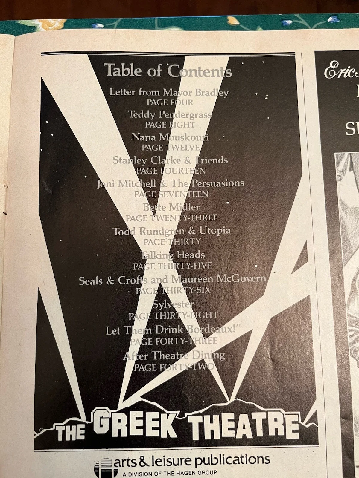 TALKING HEADS Band Autographs On Program From Greek Theatre/Los Angeles 1979, image 3
