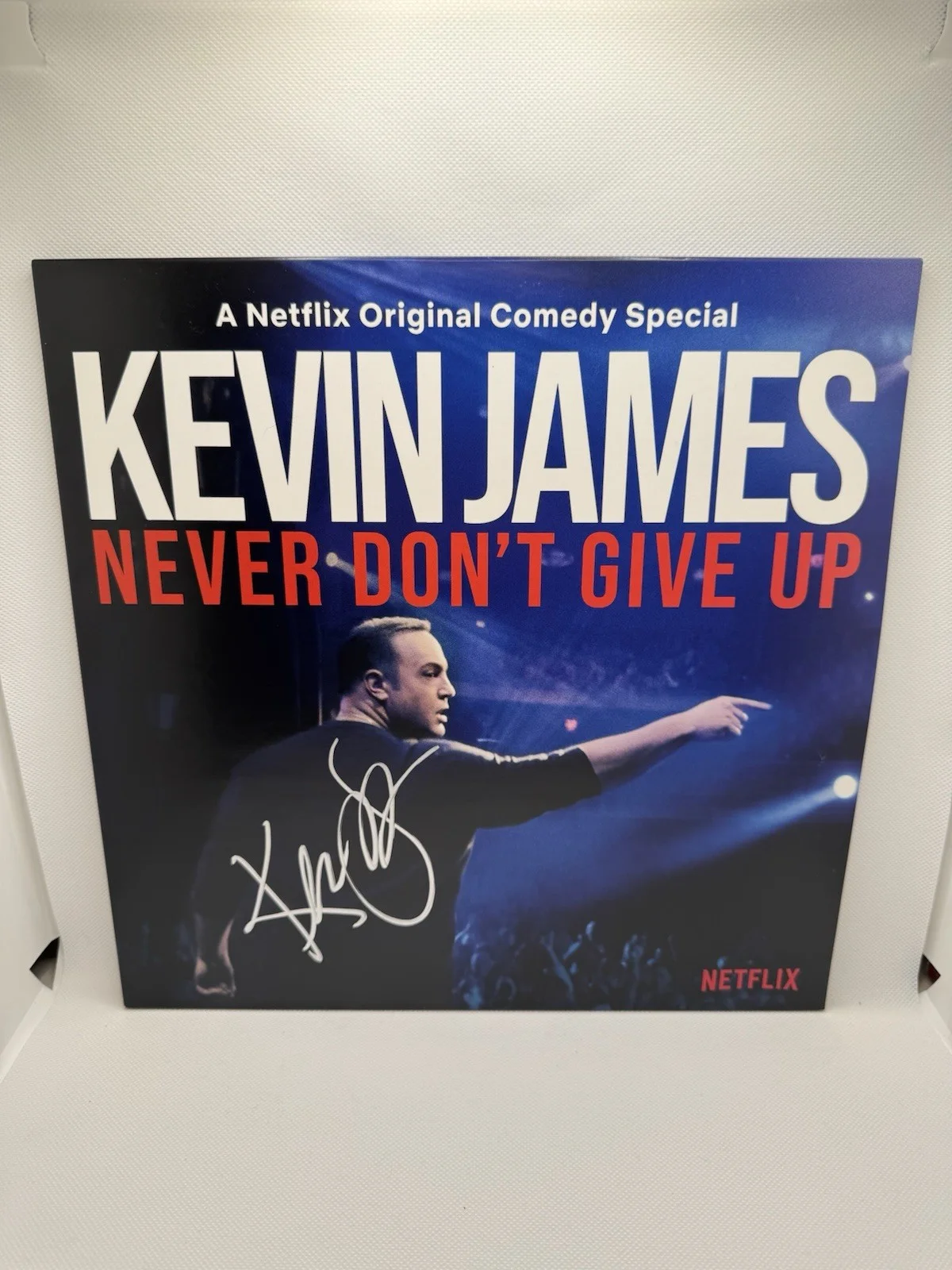 Kevin James — Kevin James Signed Vinyl Never Don't Give Up Autograph Comedy Album JSA COA LP