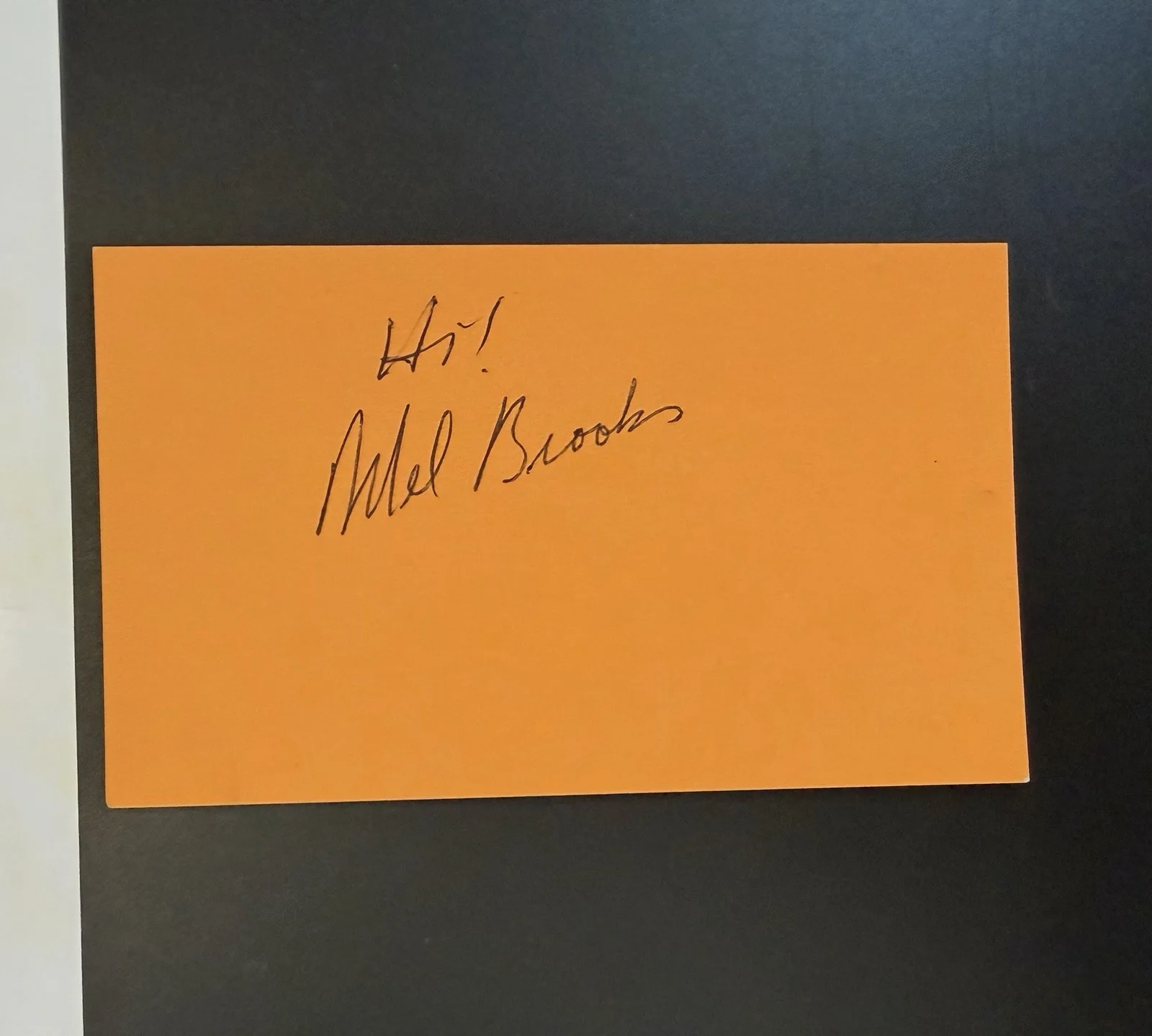 Mel Brooks Signed Index Card Autograph Blazing Saddles Young Frankenstein, image 2