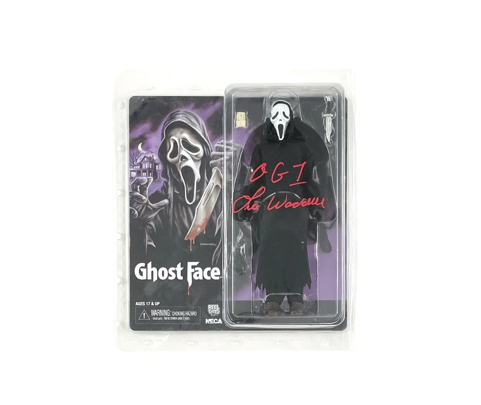 Lee Waddell — Scream Horror Movie Original Ghostface Lee Waddell Signed NECA Action Figure Red, image 2