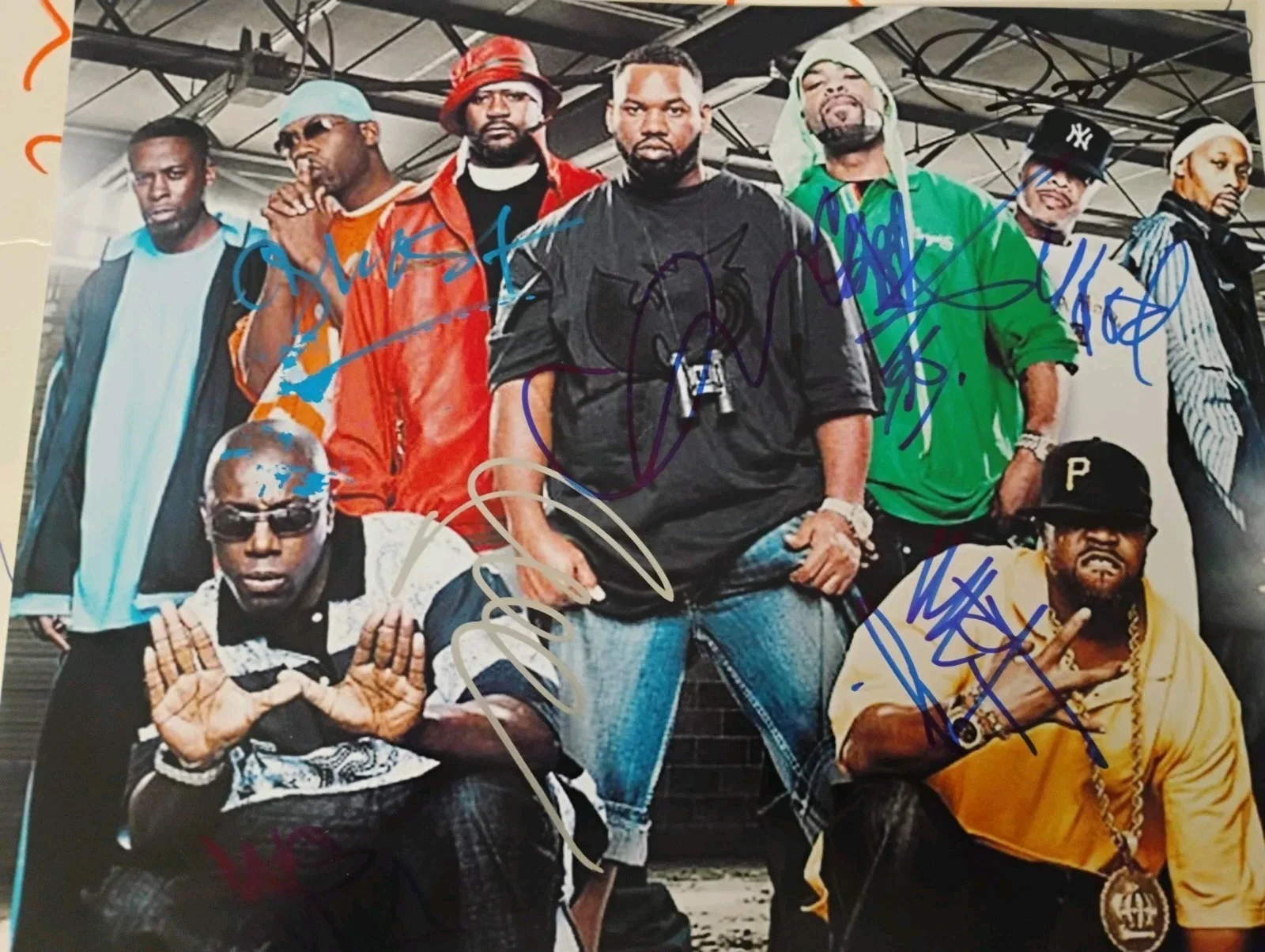 WU TANG CLAN +8 HIP HOP RAP ICONS SIGNED AUTOGRAPH 8X11 PHOTO ROCK AND ROLL HOF, изображение 2