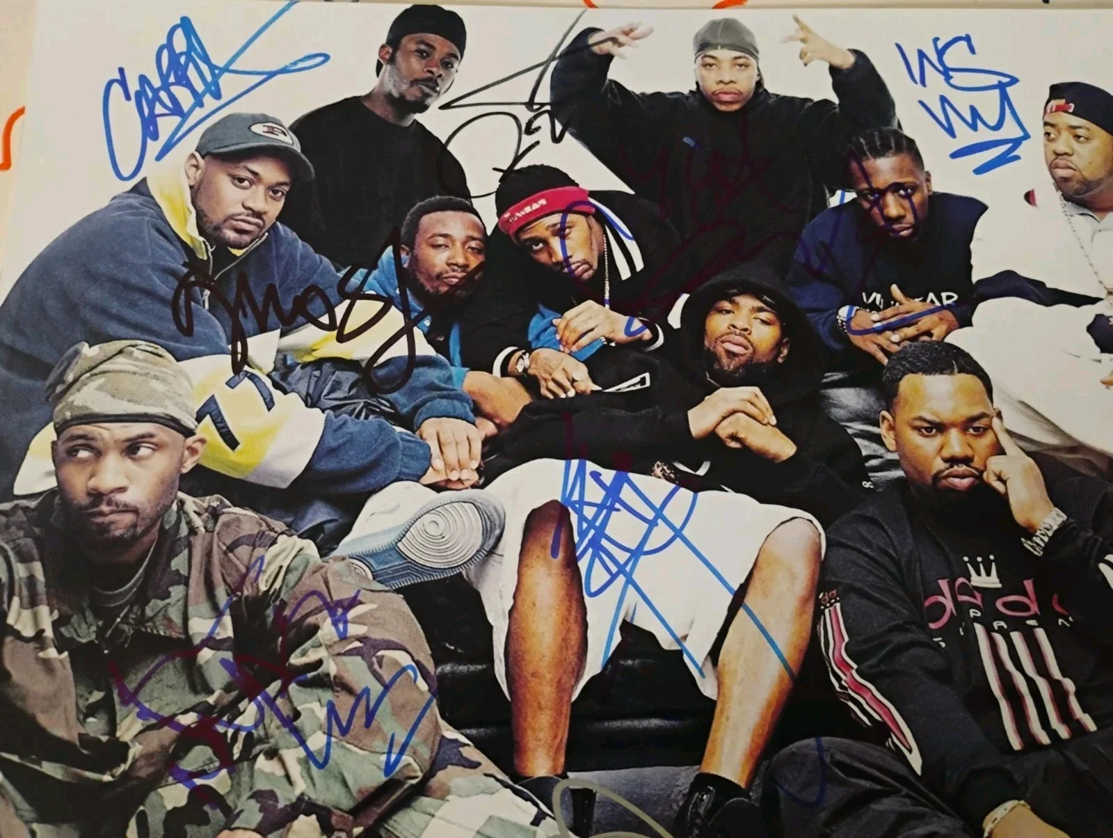 WU TANG CLAN +8 HIP HOP RAP ICONS SIGNED AUTOGRAPH 8X11 PHOTO ROCK AND ROLL HOF, изображение 2