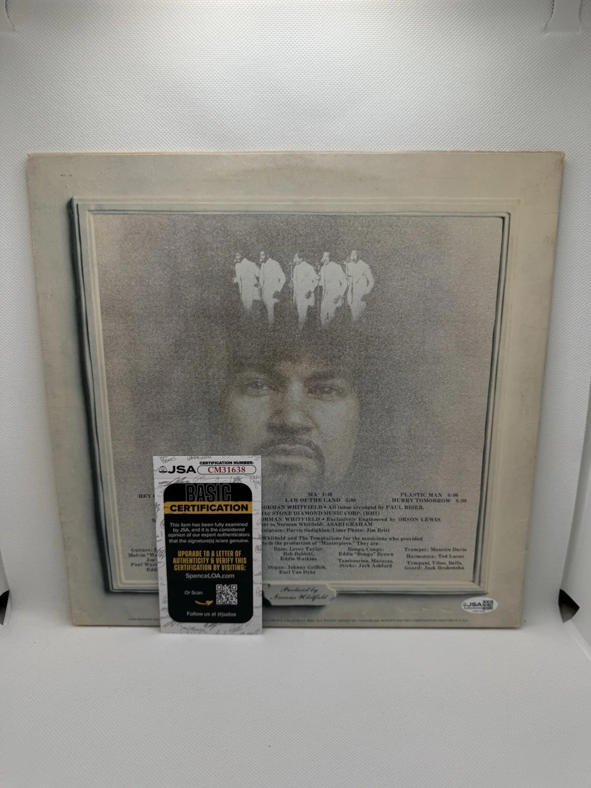 OTIS WILLIAMS SIGNED VINYL THE TEMPTATIONS MASTERPIECE JSA COA AUTOGRAPH ALBUM, изображение 2