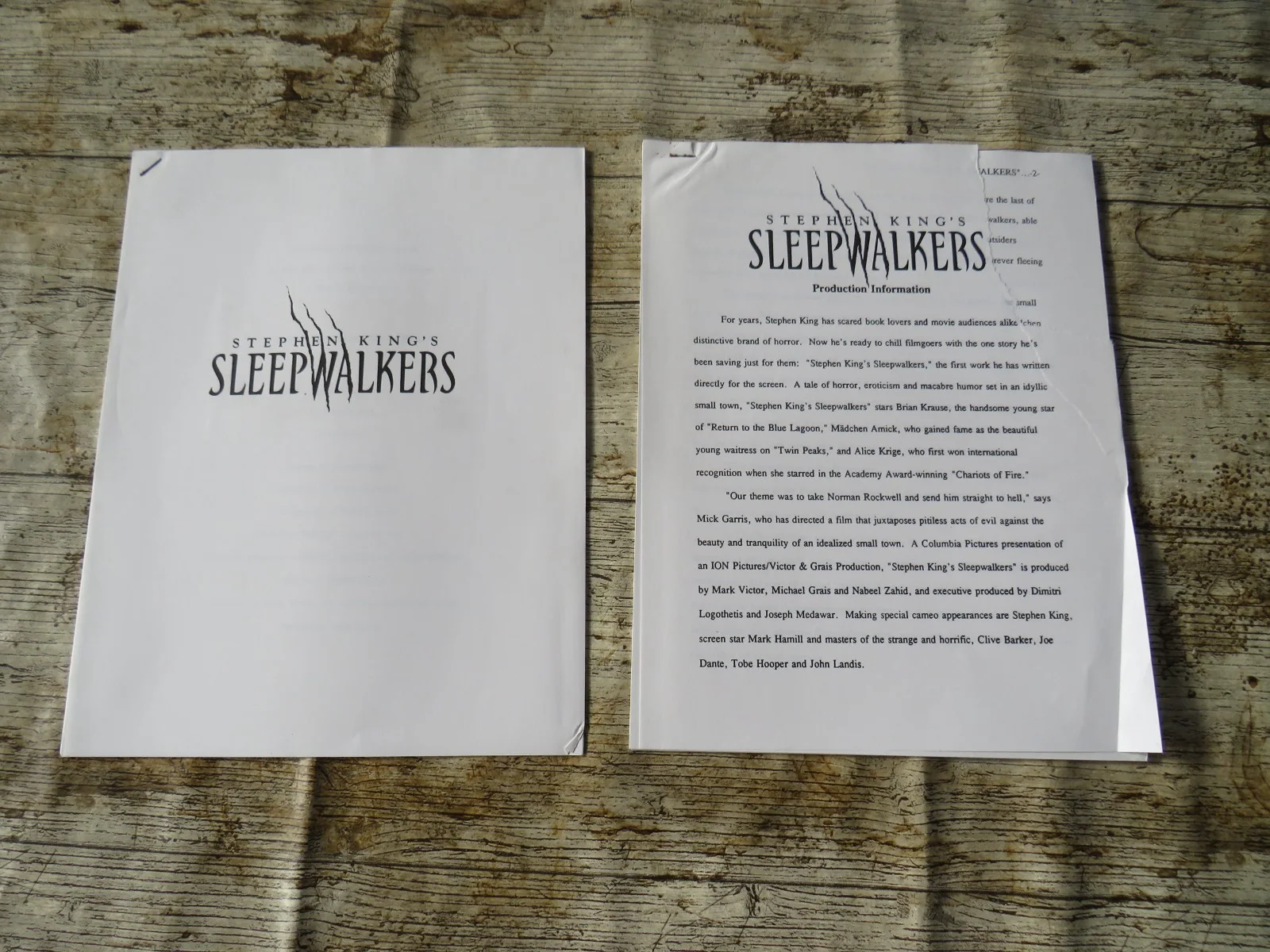 SLEEPWALKERS ORIGINAL 1992 CINEMA PRESS KIT Brian Krause 8 PHOTOS STEPHEN KINGS, изображение 3