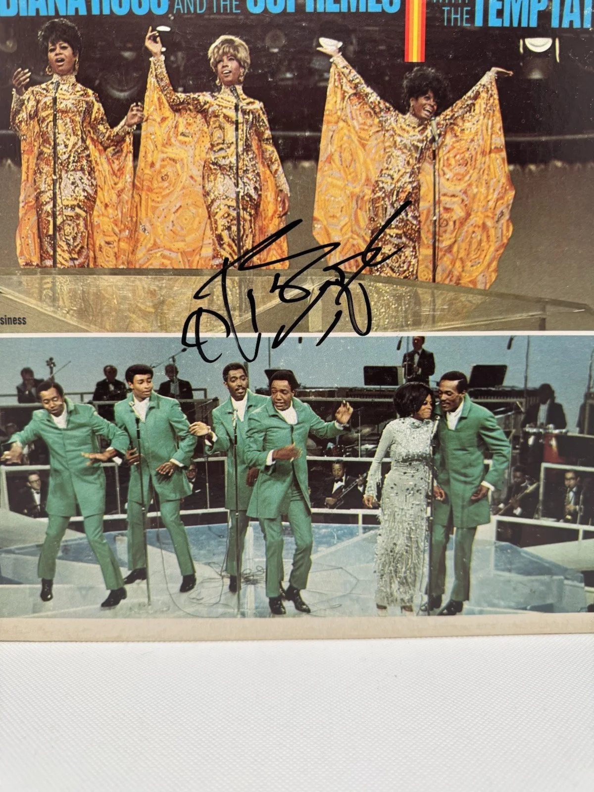OTIS WILLIAMS SIGNED VINYL THE TEMPTATIONS TCB SUPREMES JSA COA AUTOGRAPH ALBUM, изображение 2