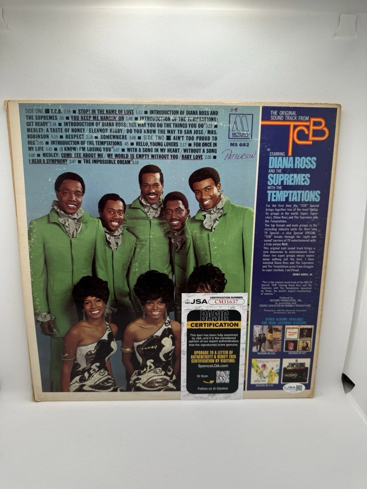 OTIS WILLIAMS SIGNED VINYL THE TEMPTATIONS TCB SUPREMES JSA COA AUTOGRAPH ALBUM, изображение 3