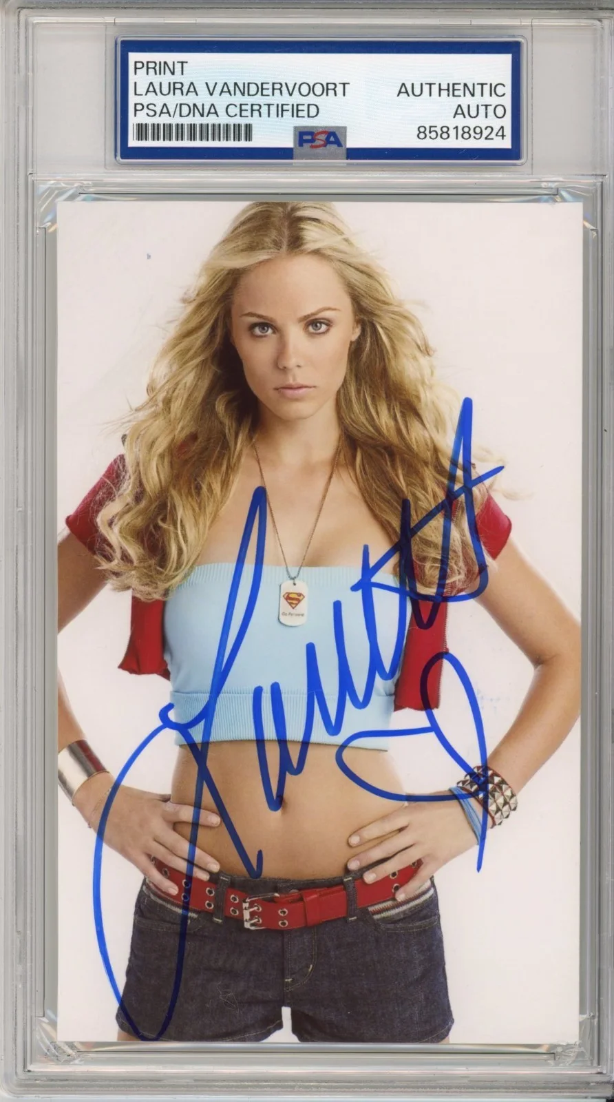 LAURA VANDERVOORT — LAURA VANDERVOORT SIGNED SUPERGIRL AUTOGRAPH PSA DNA SIGNED PHOTOGRAPH PICTURE