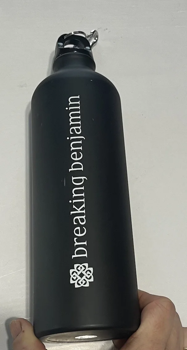 Breaking Benjamin Signed Black Stainless Steel Water Bottle Autograph Print Ins, изображение 2