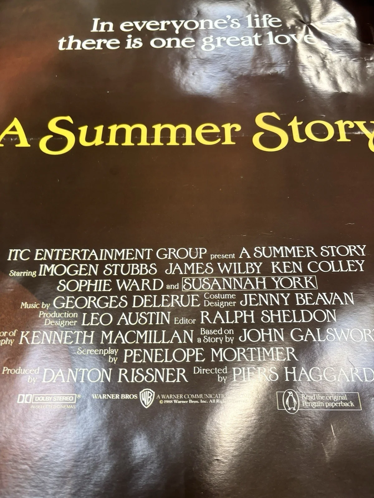 A SUMMER STORY - ORIGINAL POSTER - 1988 - IMOGEN STUBBS Rolled, image 5