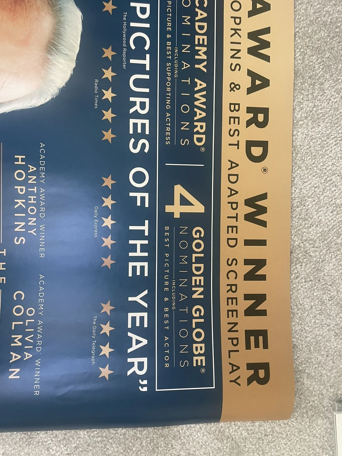 THE FATHER (2021) Original Cinema Quad Movie Poster - Anthony Hopkins, изображение 2