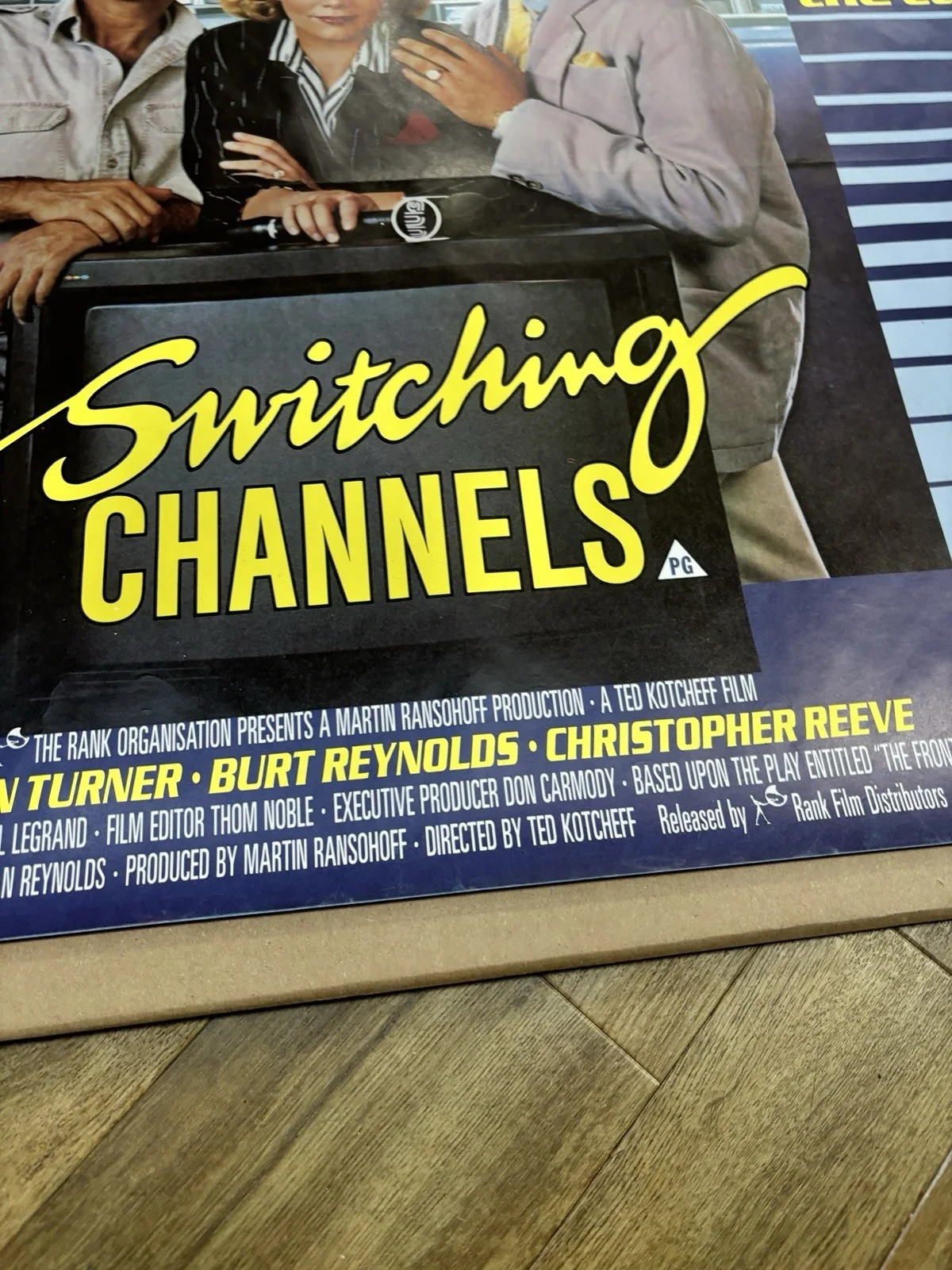 SWITCHING CHANNELS Rolled US ONE SHEET POSTER KATHLEEN TURNER BURT REYNOLDS 1988, изображение 3