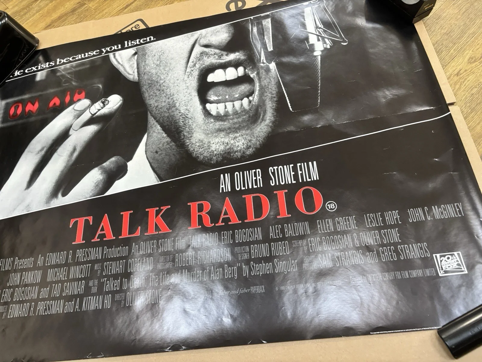 Original Talk Radio German movie poster Quad Oliver Stone Eric Bogosian, изображение 3