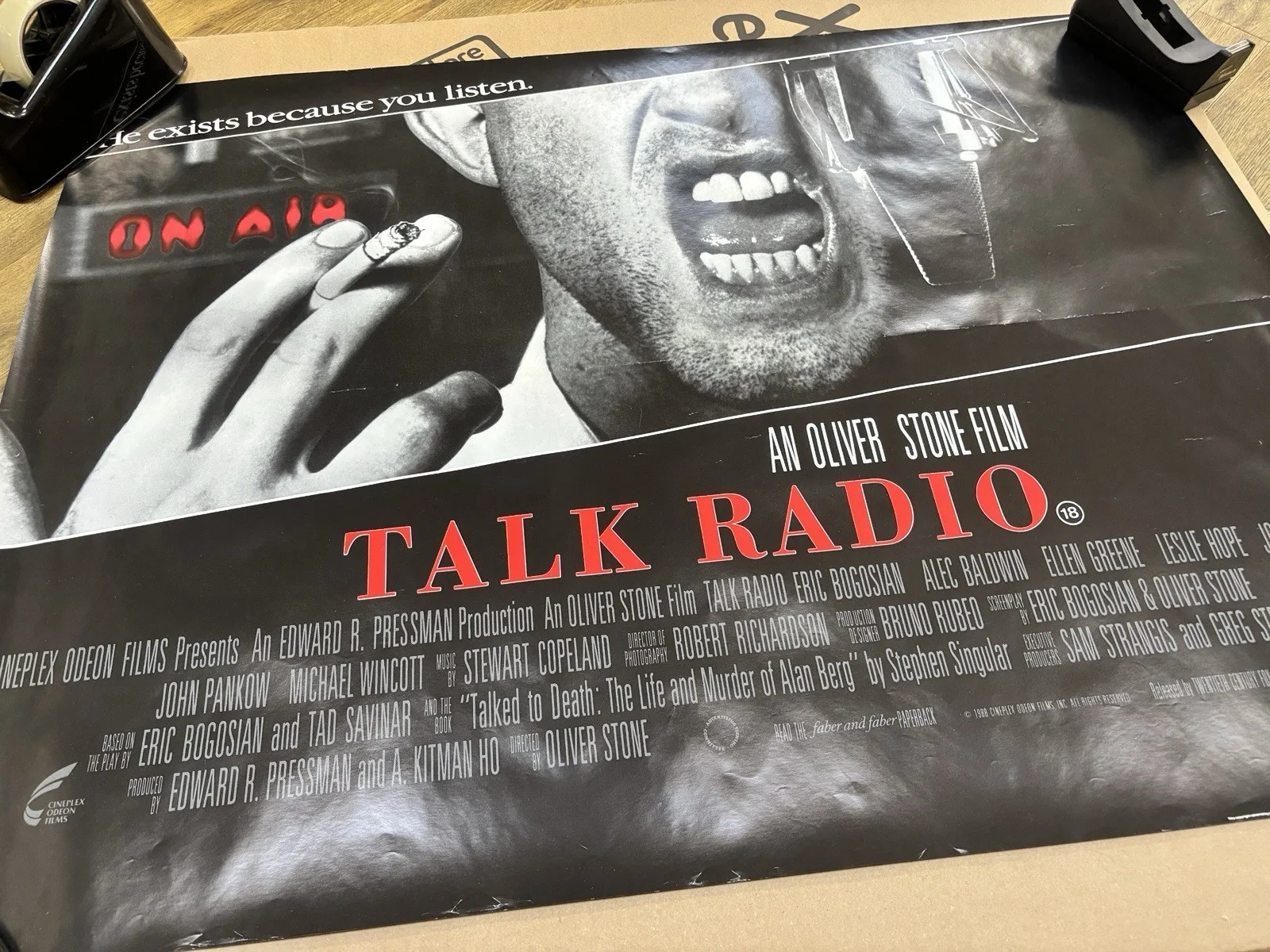 Original Talk Radio German movie poster Quad Oliver Stone Eric Bogosian, изображение 4