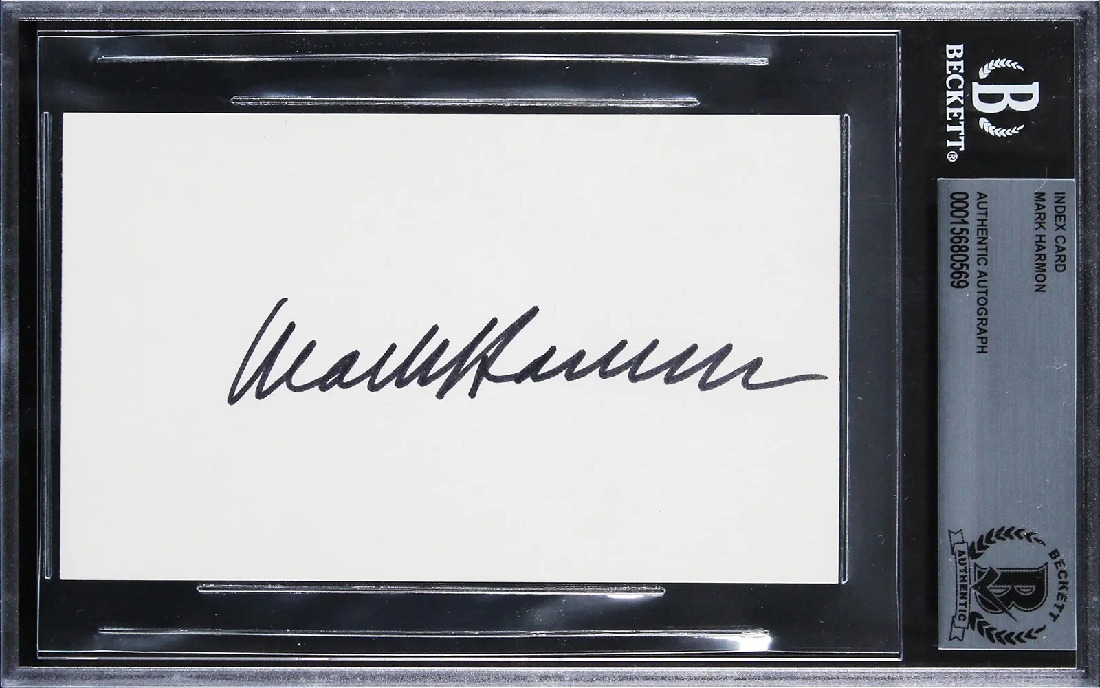 Mark Harmon — Mark Harmon NCIS Authentic Signed 3x5 Index Card Autographed BAS Slabbed, image 4