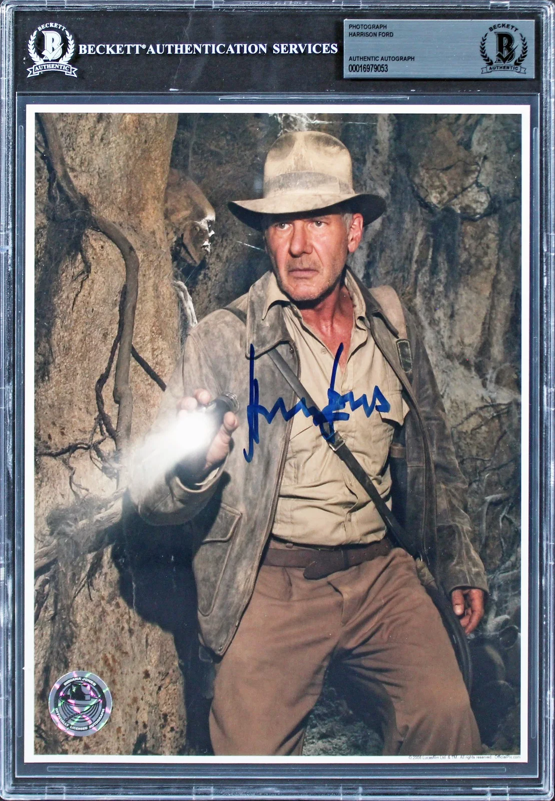 Harrison Ford — Harrison Ford Indiana Jones Raiders of the Lost Ark Signed 8x10 Photo BAS Slab