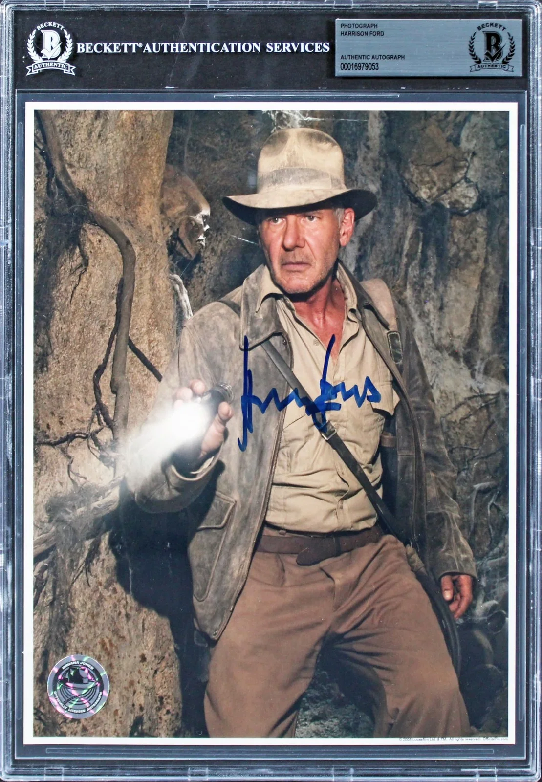 Harrison Ford — Harrison Ford Indiana Jones Raiders of the Lost Ark Signed 8x10 Photo BAS Slab, изображение 4