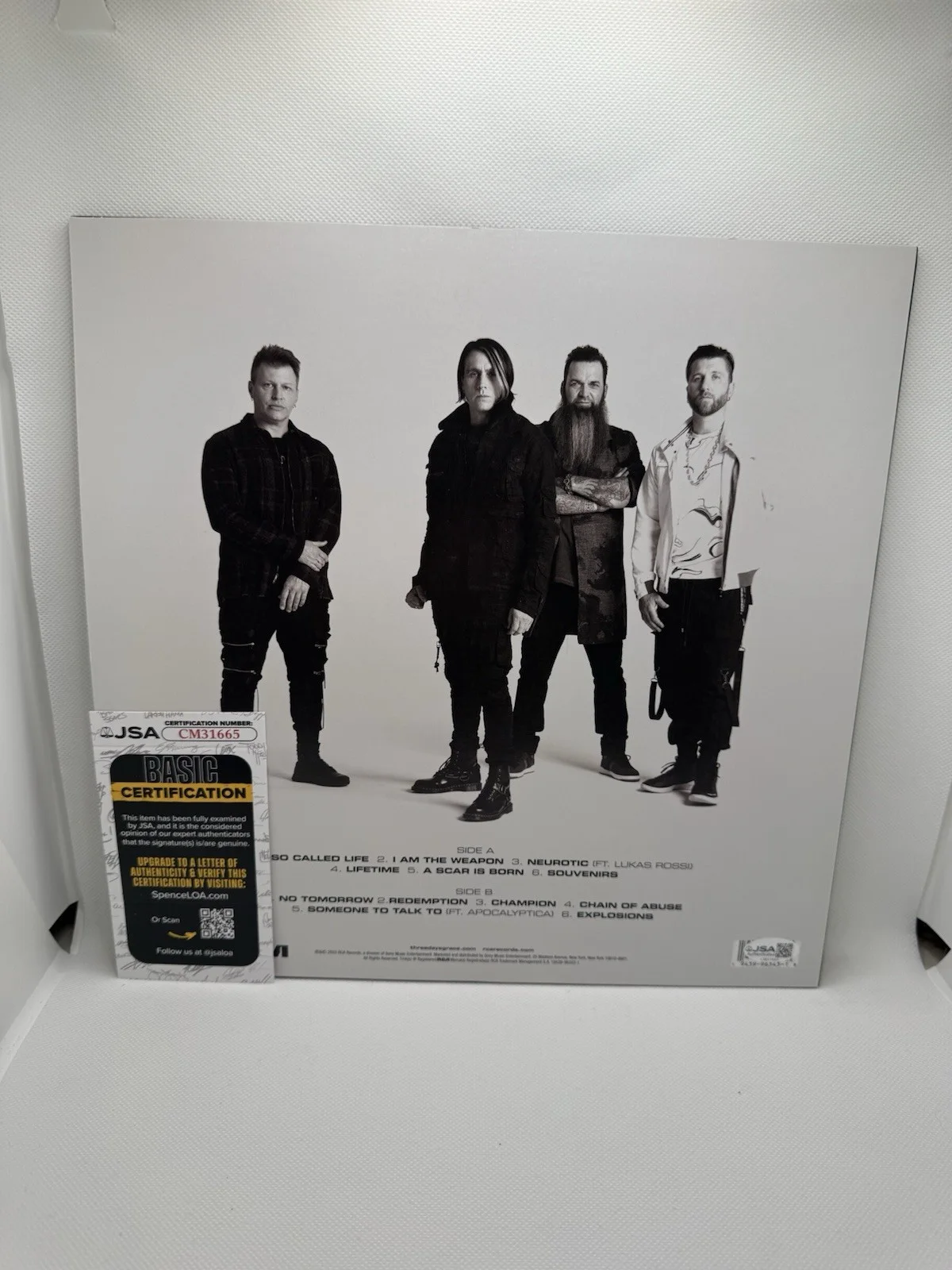 THREE DAYS GRACE SIGNED ALIENATION VINYL ADAM GONTIER & BAND ALL 4 JSA AUTOGRAPH, изображение 2