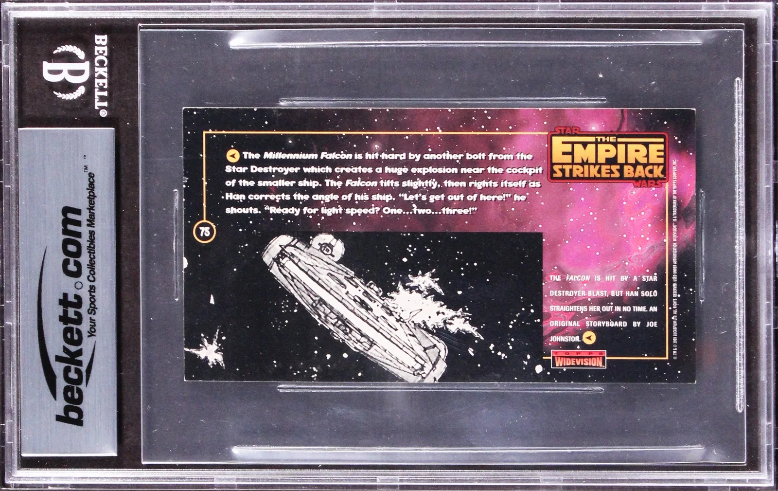 Paul Huston, Charlie Bailey, Ease Owyeung — Star Wars (3) Huston, Bailey +1 Signed 1995 ESB WV #75 Card Auto 10! BAS Slabbed, изображение 2
