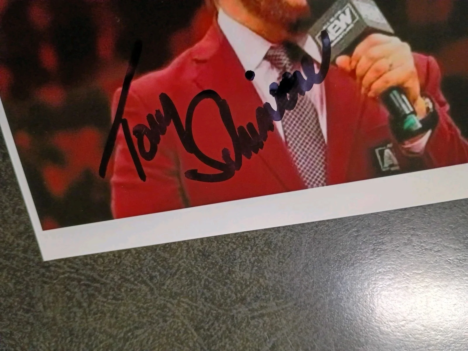 TONY SCHIAVONE — TONY SCHIAVONE 2 Hand Signed Autograph Photo S - MACHO MAN -WRESTLING ANNOUNCER, изображение 4