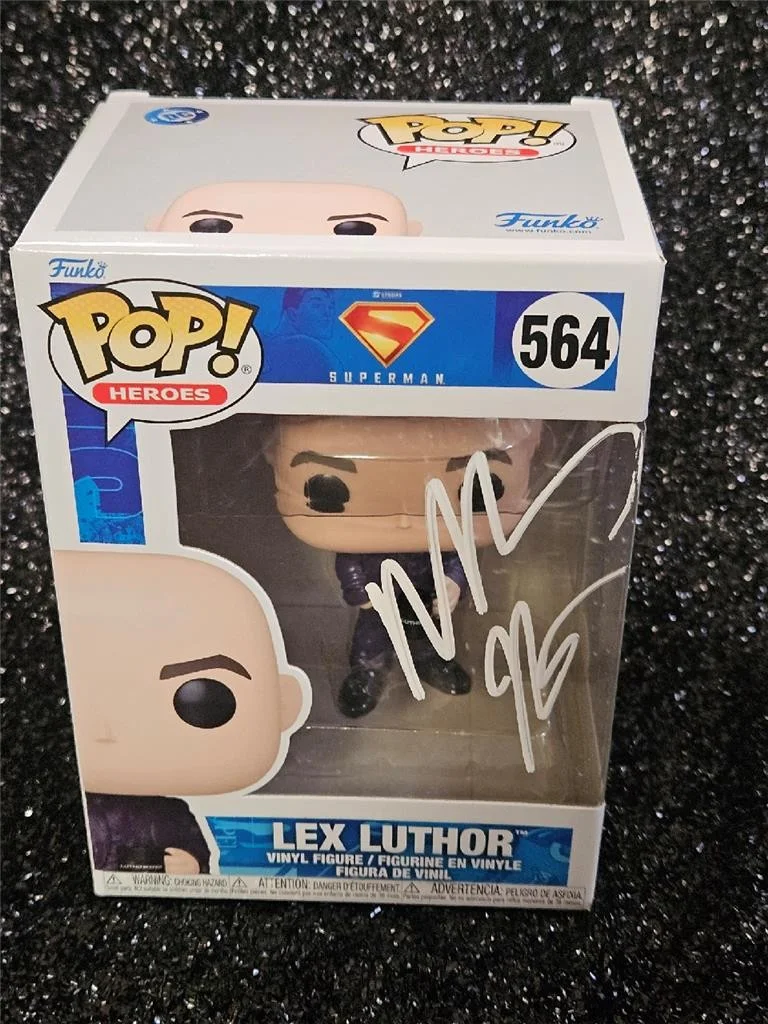 NICHOLAS HOULT — NICHOLAS HOULT HAND SIGNED AUTOGRAPHED FUNKO POP! LEX LUTHOR 564 FIGURE W/ COA, изображение 2