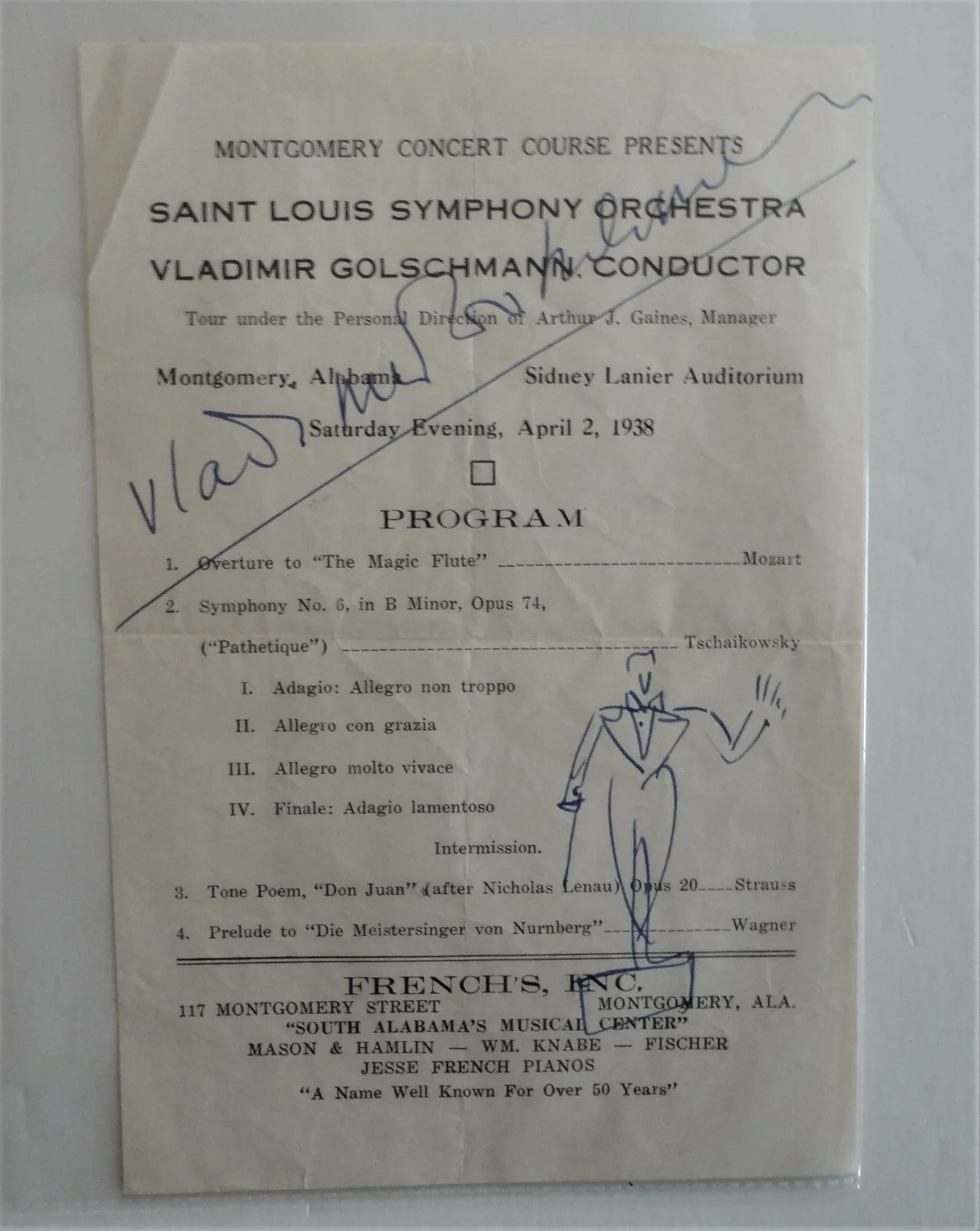 4 Conductor Vladimir Golschmann 1938 Signed St Louis Symphony Programs Photo, image 4