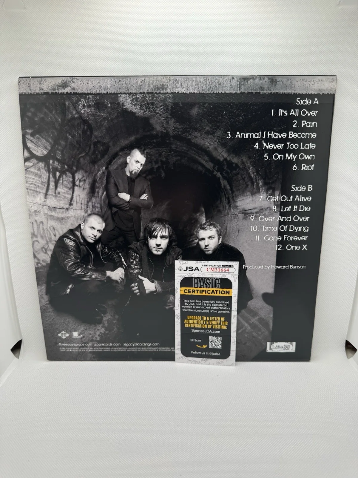 THREE DAYS GRACE SIGNED ONE X VINYL ADAM GONTIER ALL 4 MEMBERS JSA COA AUTOGRAPH, изображение 2