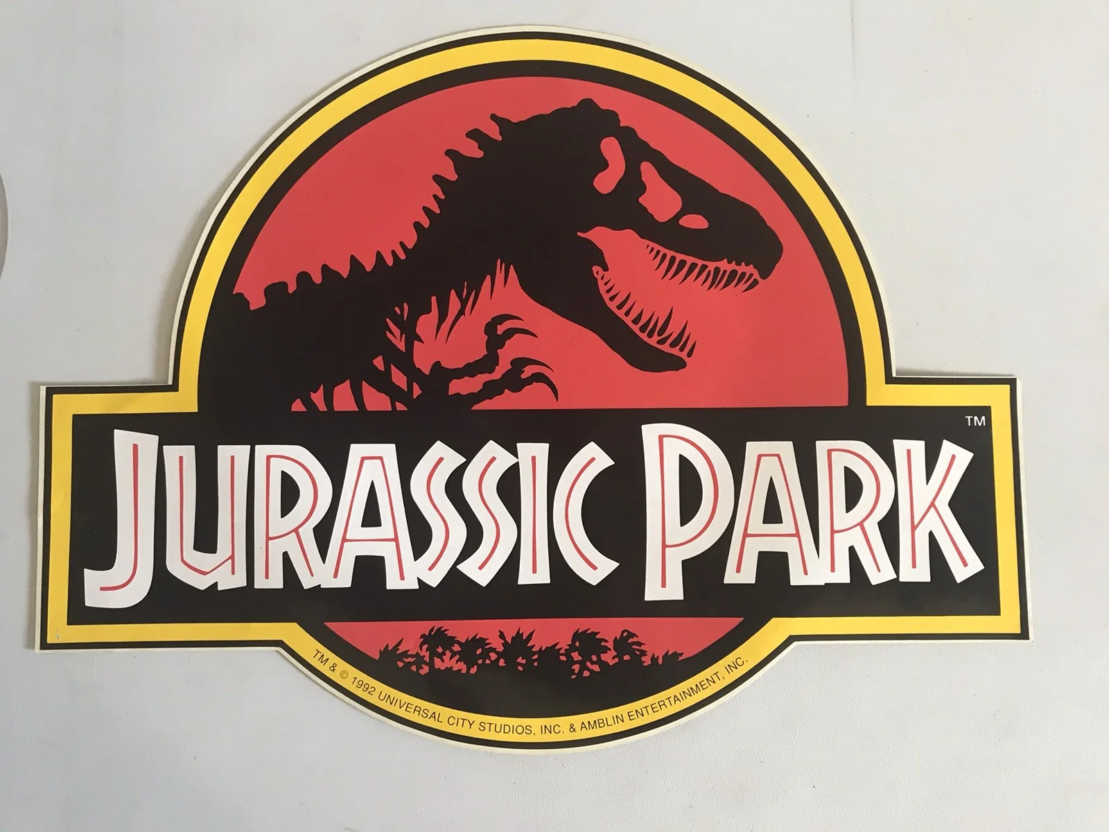Jurassic Park Original UK Video Shop Poster and unused window display sticker., изображение 3
