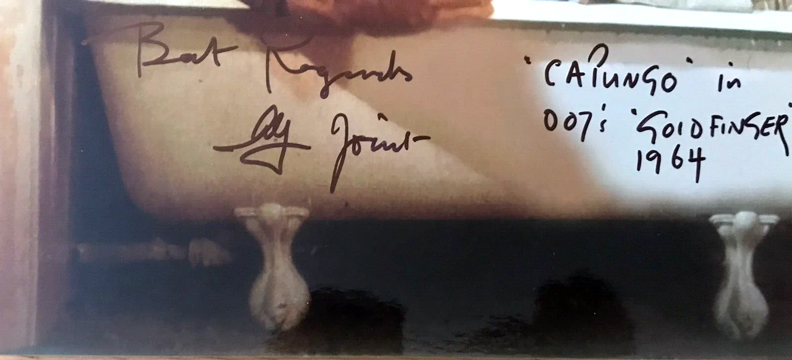ALF JOINT — ALF JOINT SIGNED PHOTO GOLDFINGER "CAPUNGO" OO7 JAME BOND BATHTUB SCENE COA BBC, image 4