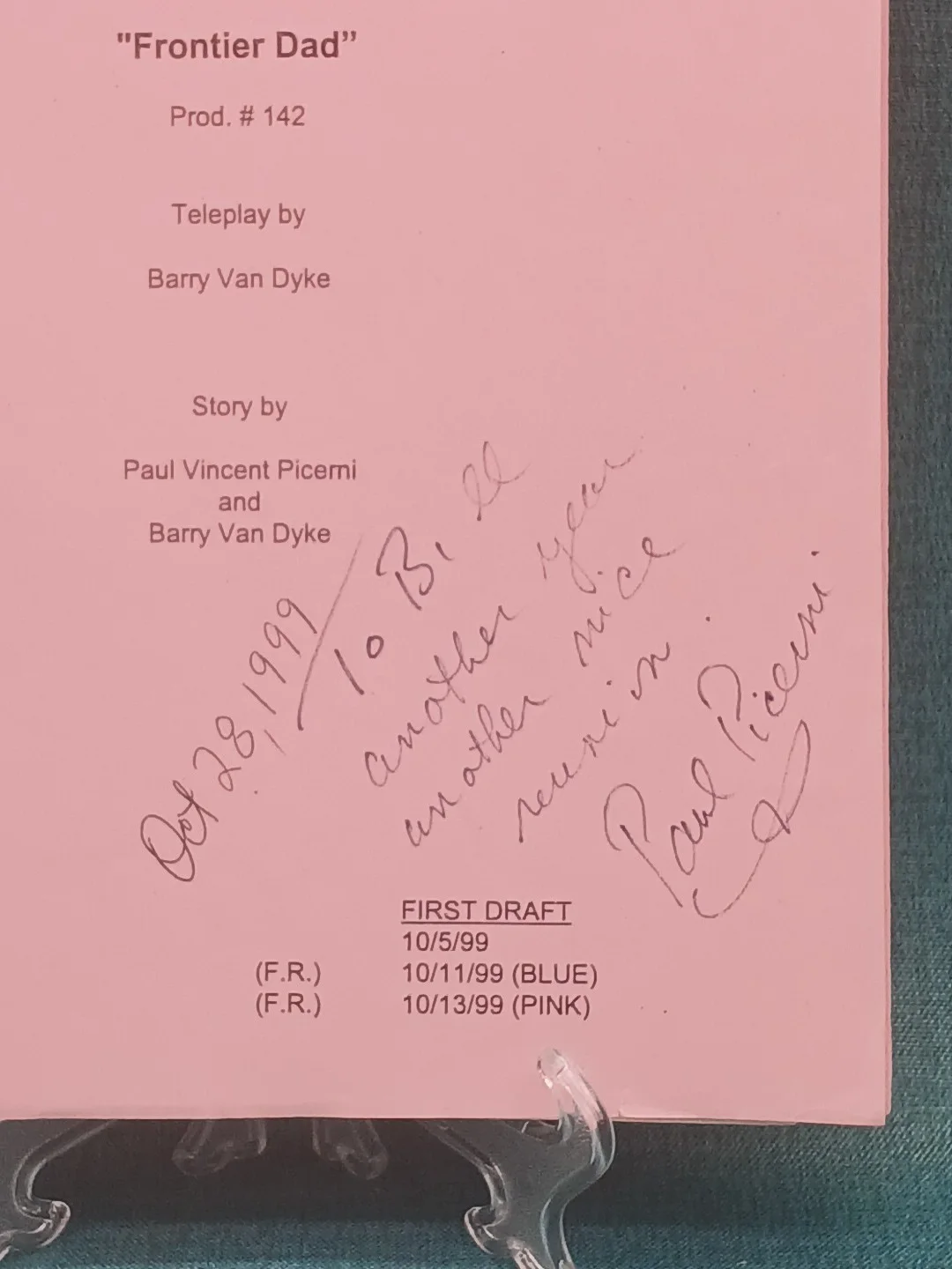 Co Author - Paul Picerni — DIAGNOSIS MURDER TV Signed Script w/ Call Sheet & Location Map 1999 Frontier Dad, image 5