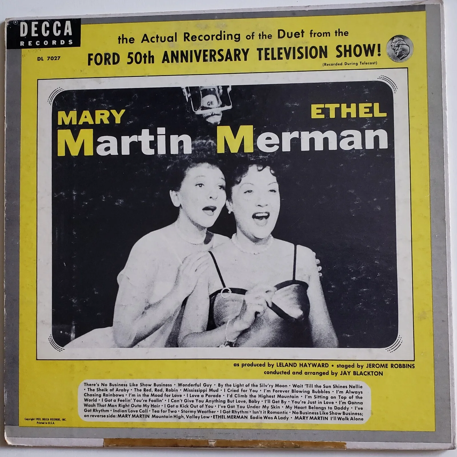 Mary Martin — MARY MARTIN Hand Signed ETHEL MERMAN Ford 50th Anniversary TV Show Decca LP 1953, изображение 4