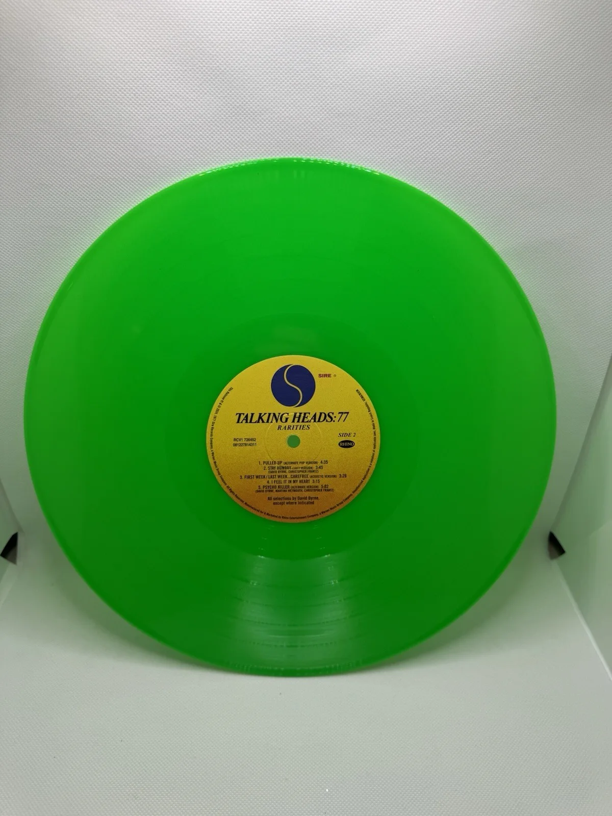 DAVID BYRNE SIGNED TALKING HEADS 77 VINYL GREEN RECORD AUTOGRAPHED JSA COA, image 4
