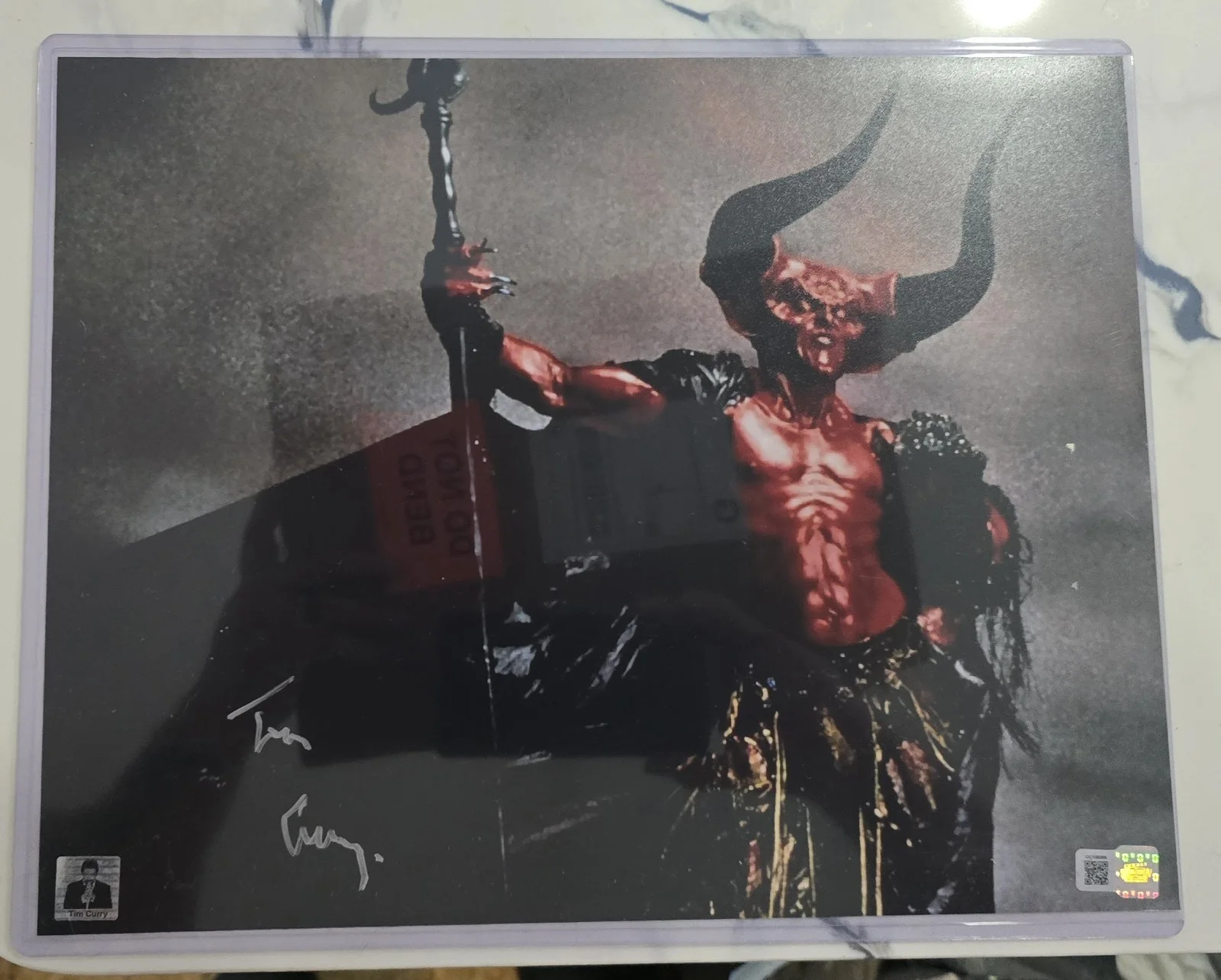 Tim Curry — Tim Curry Signed Autographed 11x14 Legend The Darkness OCCM & Curry COA