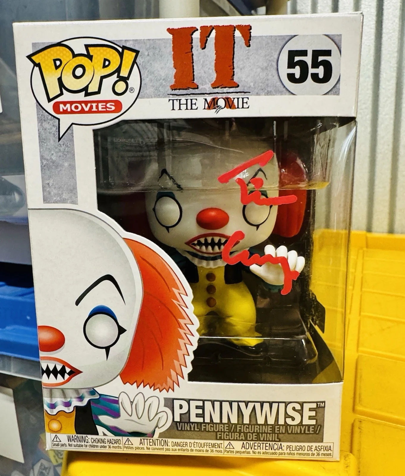Tim Curry — TIM CURRY AUTOGRAPHED SIGNED IT PENNYWISE FUNKO POP #55 OC COA