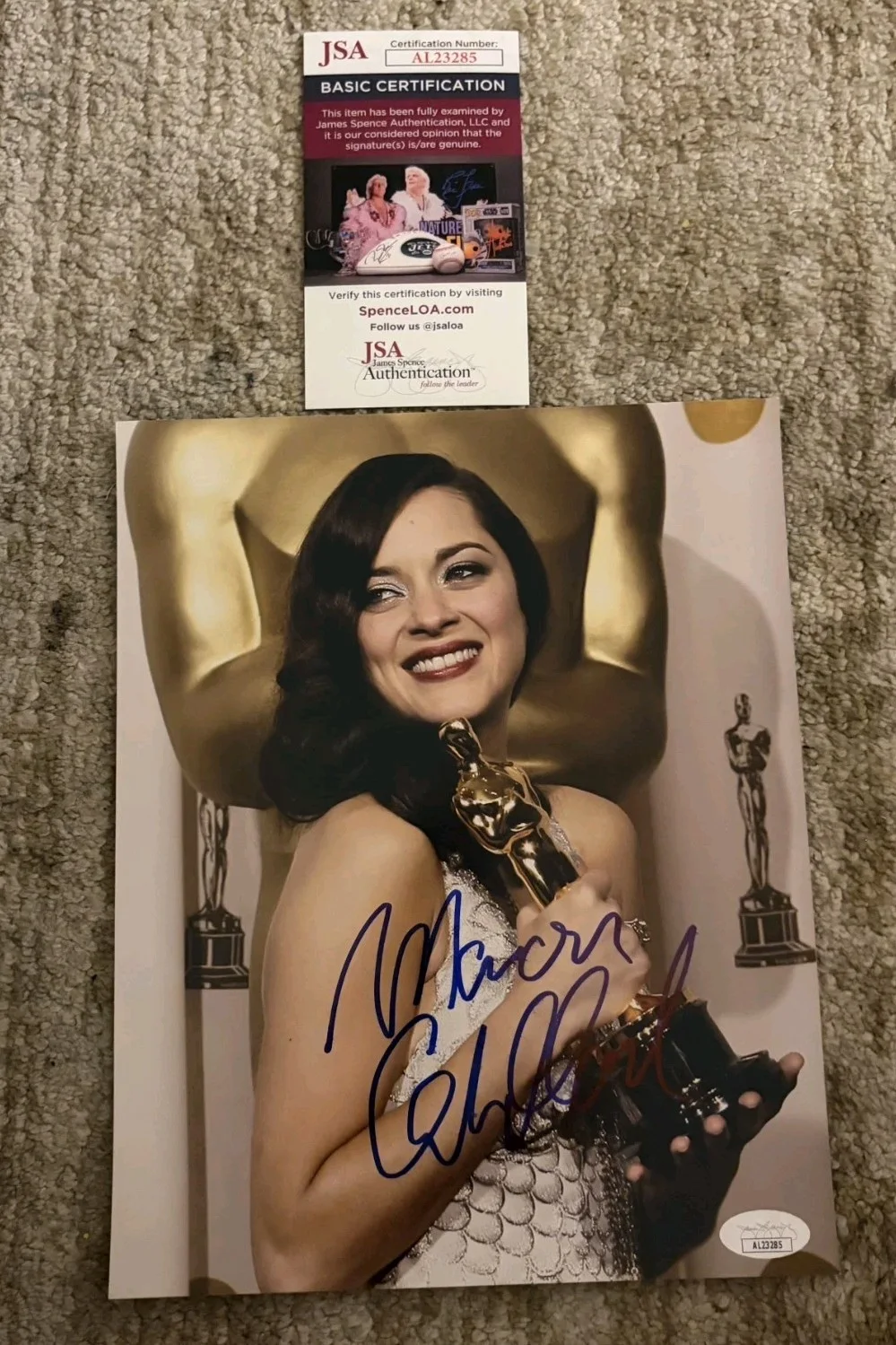 Marion Cotillard — MARION COTILLARD SIGNED 8X10 PHOTO OSCAR WINNER AUTOGRAPH JSA COA AUTHENTIC RARE