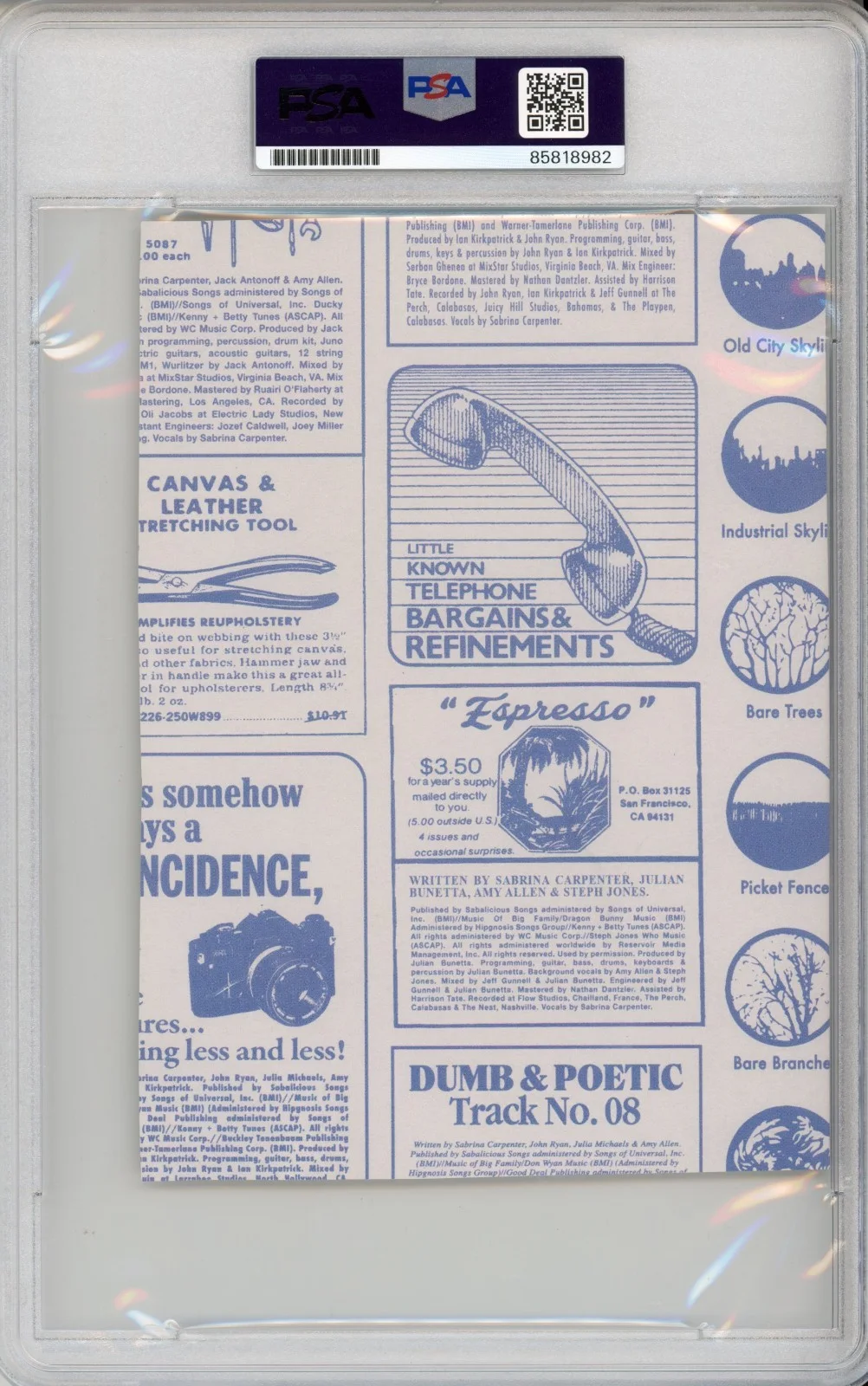 SIGNED Sabrina Carpenter Yellow Dress Album Picture Photo PSA DNA COA AUTOGRAPH, изображение 2