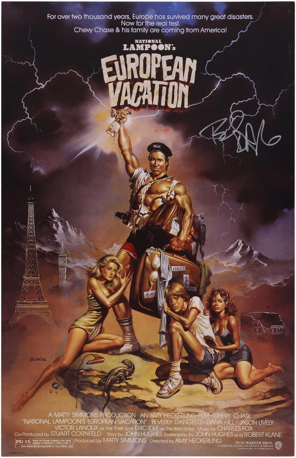 Beverly D'Angelo — Beverly D'Angelo National Lampoon's European Vacation Signed 11x17 Movie Poster