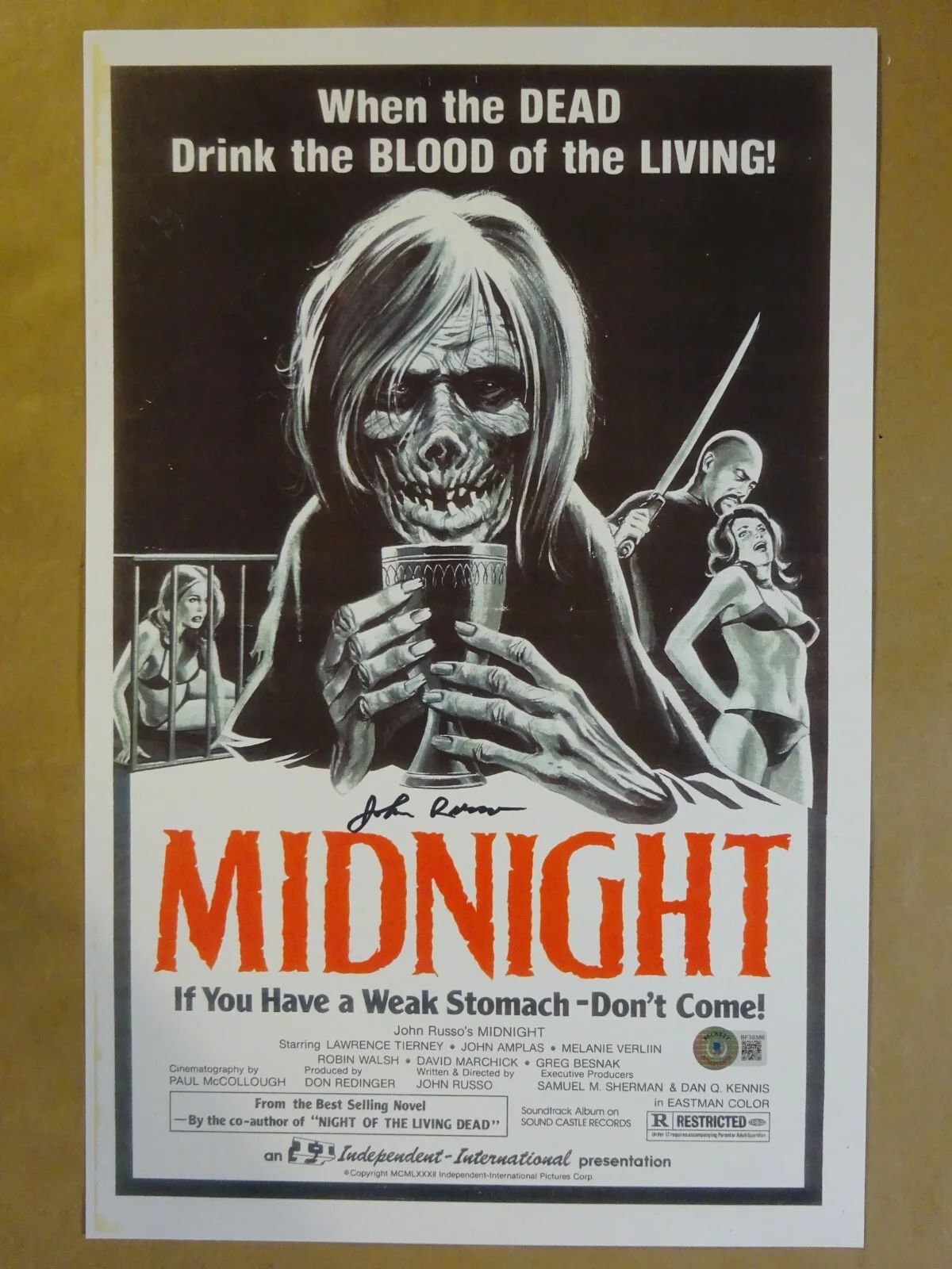 John Russo — Signed John Russo Autographed Midnight 11"x17" Photo Beckett BAS COA