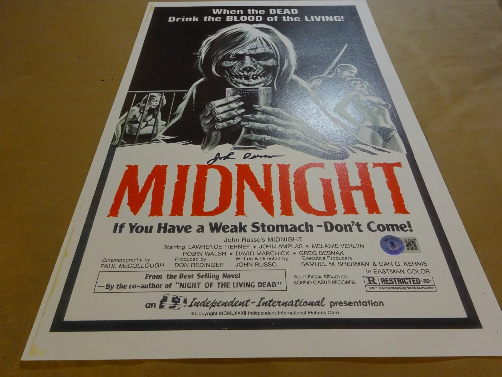 John Russo — Signed John Russo Autographed Midnight 11"x17" Photo Beckett BAS COA, image 2