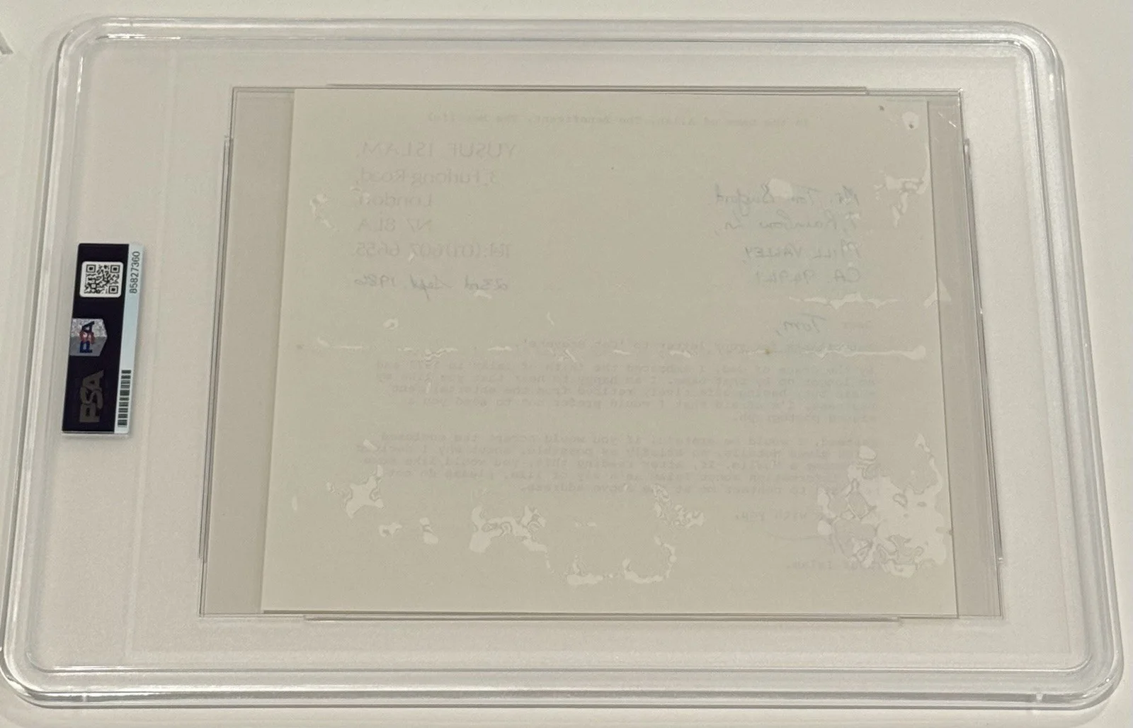 Yusuf Islam Signed Fan Letter Response 1986 Cat Stevens PSA Authentic Autograph, image 4