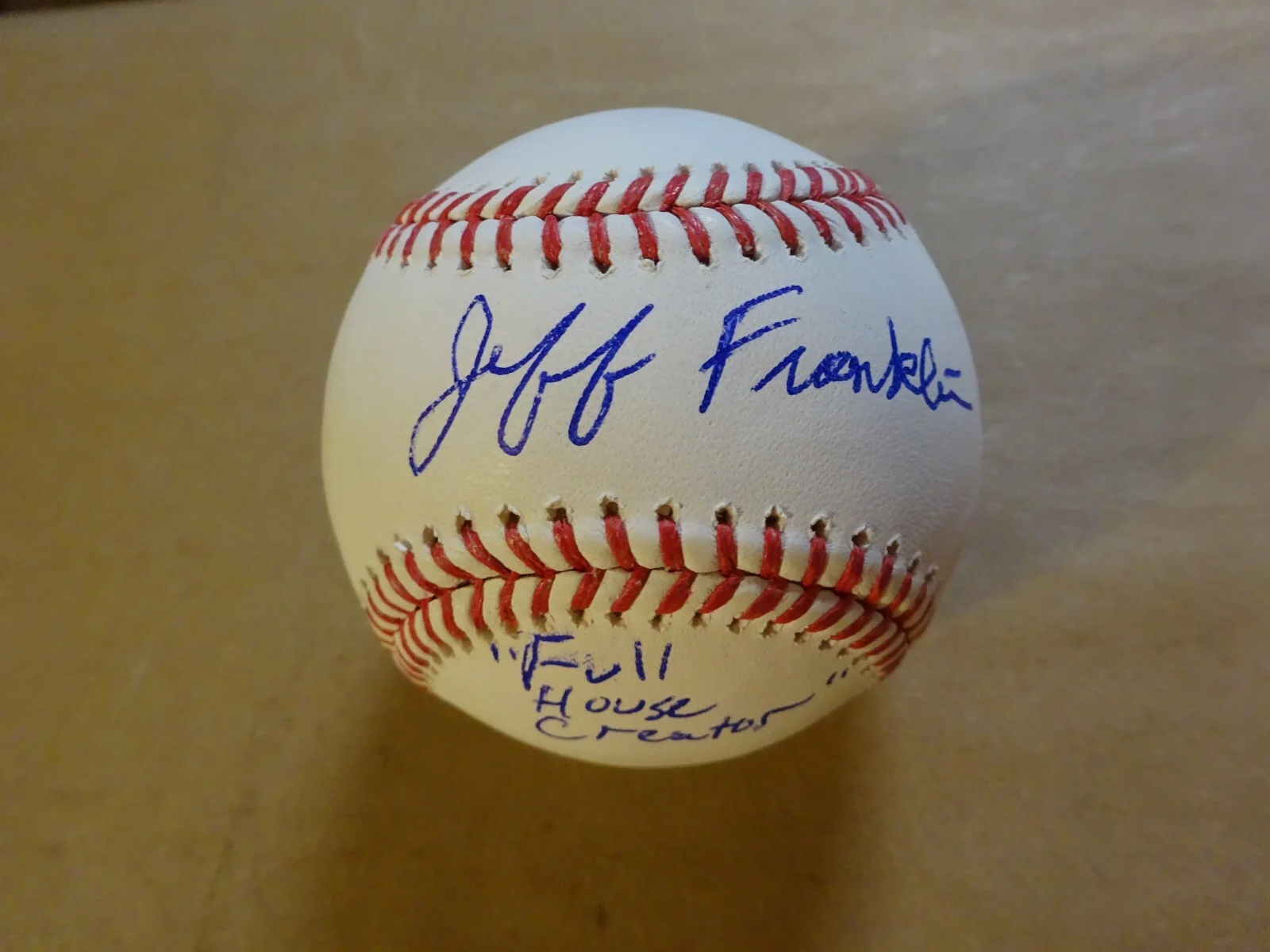 Jeff Franklin — Signed Jeff Franklin Autographed Baseball Full House Creator JSA COA, image 2